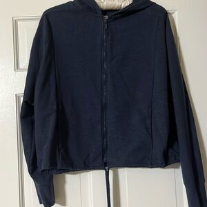 Cropped hoodie zipper jacket